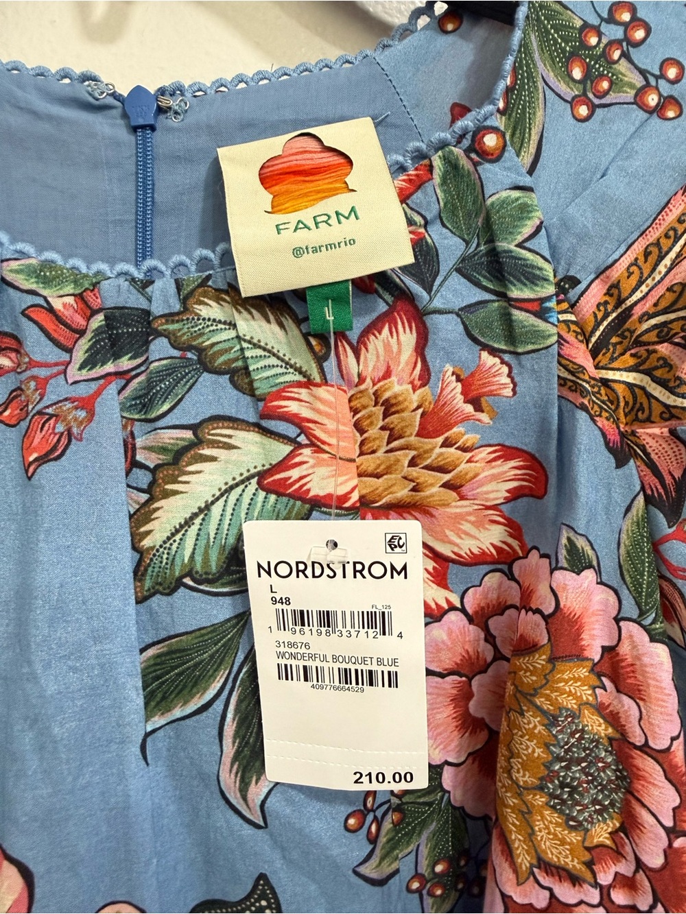 NWT FARM Rio Wonderful Bouquet Floral Belted Minidress SZ L - Picture 6 of 13